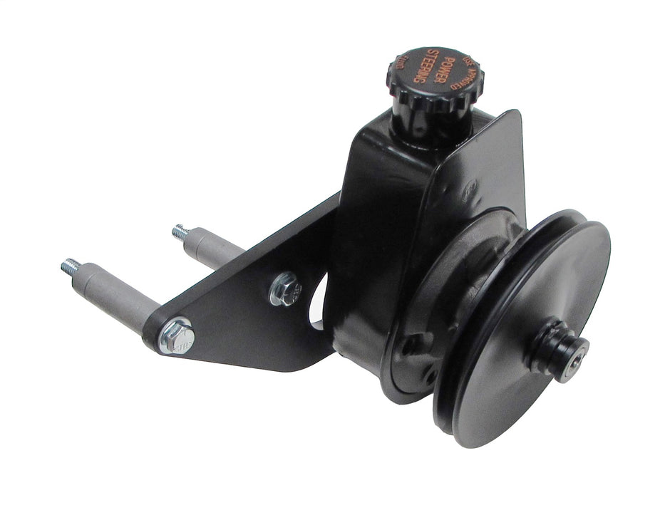 Borgeson - Power Steering Pump Kit - P/N: 800336 - Ford power steering pump upgrade. Fits Ford FE 390/428. Includes Saginaw pump, bracket, pulley and hardware. Painted black.