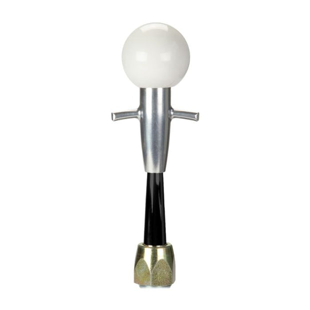 LOKAR ES Shifter Ford 6R80 Black 4" Straight Lever White Muscle Car Knob ES6R80HXQW