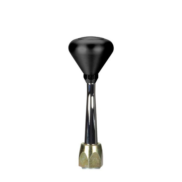 LOKAR Floor Mount Ford AODE/4R70W Shifter 6" Chrome Straight Lever Black Mushroom Knob  FM4R70WFMB